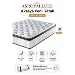 Akasya Bel Ve Sırt Destekli Ultra Ortopedik Pedli Yaylı Yatak, Havlu Kumaşlı (26 Cm) 150x200 cm