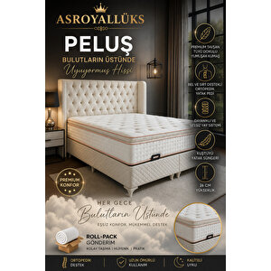 Peluş Bel Ve Sırt Destekli Ultra Ortopedik Pedli Yaylı Yatak, Tavşan Tüyü Kumaş (26 Cm) 160x200 cm