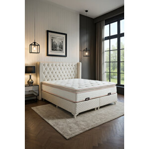Peluş Bel Ve Sırt Destekli Ultra Ortopedik Pedli Yaylı Yatak, Tavşan Tüyü Kumaş (26 Cm) 160x200 cm