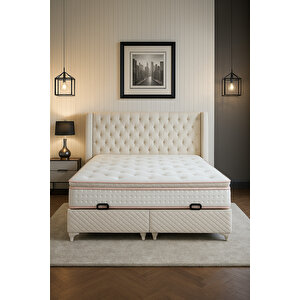 Peluş Bel Ve Sırt Destekli Ultra Ortopedik Pedli Yaylı Yatak, Tavşan Tüyü Kumaş (26 Cm) 140x200 cm