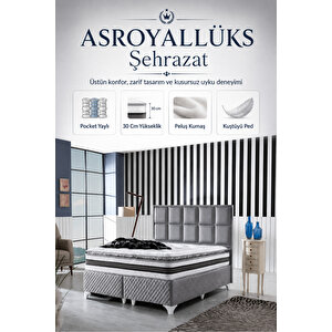 Şehrazat Ultra Ortopedik Pedli Pocket Yaylı Tavşan Tüyü Kumaş Yatak (30 Cm) 90x190 cm