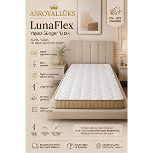 Lunaflex Bel Ve Sırt Destekli Ortopedik Yaysız Sünger Yatak, Ölçü Seçenekli (12 Cm Yükseklik) 100x200 cm