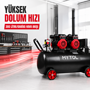 Myk1001 100 Litre 4 Hp Yağsız Yüksek Hızlı Hava Kompresörü 8 Bar