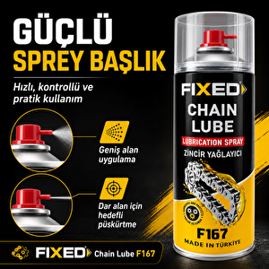 Fixed F167 Zincir Yağlama Spreyi 400 Ml - Motosiklet, Bisiklet Ve Endüstriyel Zincir Yağı