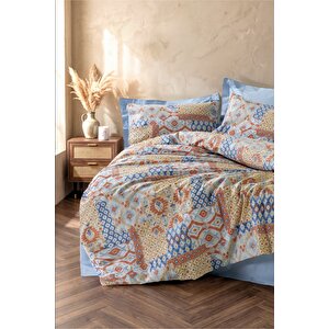 Ethnic Çift Kişilik Nevresim Takımı Artisan Mavi