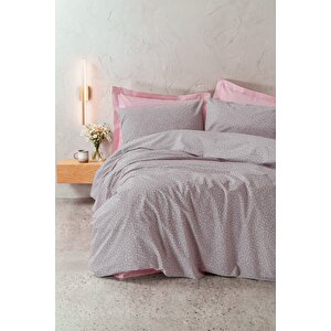 Petite Tek Kişilik Lastikli Çarşaflı Nevresim Takımı Otis Pembe