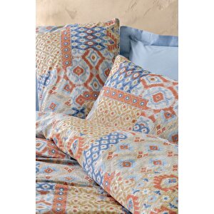 Ethnic Tek Kişilik Nevresim Takımı Artisan Mavi