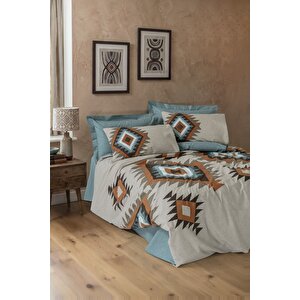 Ethnic Tek Kişilik Nevresim Takımı Nomad Mint