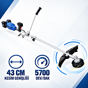Hbc4038b Akülü Tırpan 40 V 1600 W – Çift Akülü 2×4 Ah, 43 Cm