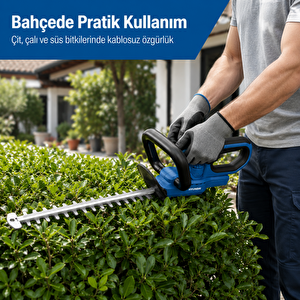 Hy20cht 20v Max Akülü Çit Budama Makinesi 55 Cm Bıçak 20 Mm Kesim Akü Ve Şarj Cihazı Hariç