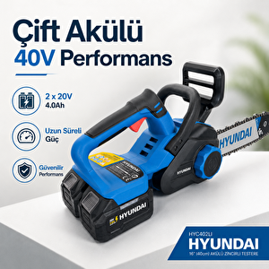 Hyc402li 40v Akülü Zincirli Testere 2x4.0ah Bataryalı 16 İnç 2600w
