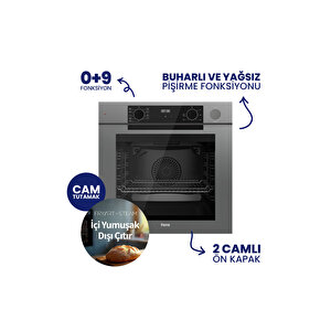 Steamart-fryart-silentart Serisi Gri Set ( Qep64cpr+ss208+d088-sa ) Emaye Izgara