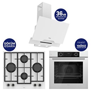 Fryart Chef Edition Beyaz 3'lü Ankastre Set Xe63cb-ln386-d064sa