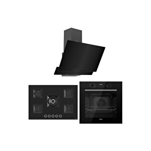 Flowart Florenz Pro Siyah 3'lü Ankastre Set ( Qbl63cs-ss035-d063 )