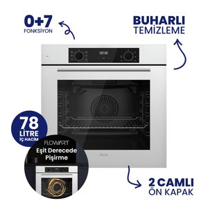 Flowart Digital Beyaz Cam Ankastre Set Qbl63cb+ss206+d078-sa