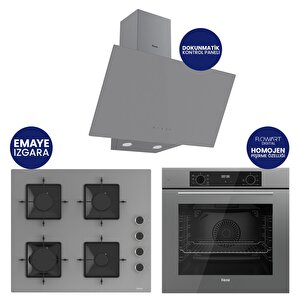 Flowart Digital Beyaz Cam Ankastre Set Qbl63cpr+ss208+d079