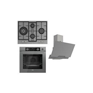 Steamart&fryart Serisi Buharlı Pişirme Gri Set (ed078 + Xe64cpr +d065 )