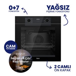 Fryart Digital 5 Gözlü Siyah Cam Ankastre Set Qep63cs+bl135+d077-sa