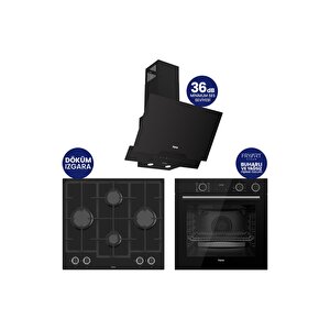 Steamart & Fryart Chef Edition Siyah 3'lü Ankastre Set Xe64cs-ln385-d063sa