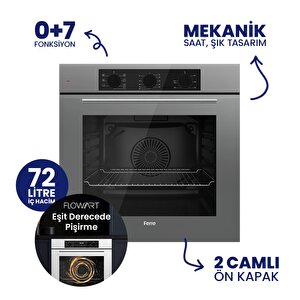 Flowart Turbolu Silentart Gri Cam Ankastre Set ( 65 Cm Woklu Ocak ) Qbl62cpr+sc408-wfa+d082-sa