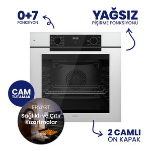 Fryart Digital Asimetrik Beyaz Cam Ankastre Set Qep63cb+nt026-wfa+d087sa