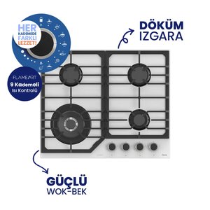 Fryart Digital Asimetrik Beyaz Cam Ankastre Set Qep63cb+nt026-wfa+d087sa