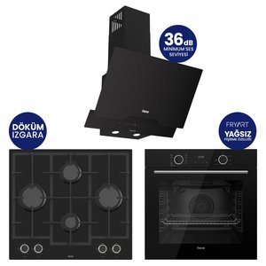 Fryart Chef Edition Siyah 3'lü Ankastre Set Xe63cs-ln385-d063sa