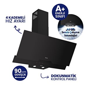 D067-sa Siyah Ultra Sessiz Silentart 90 Cm Davlumbaz