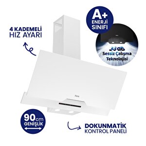 D068-sa Beyaz Ultra Sessiz Silentart 90 Cm Davlumbaz