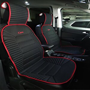 Opel Vectra Station Wagon Uyumlu Lüx Oto Koltuk Minderi Ön 2'li Set Bumerang Serisi Si̇yah Kirmizi Siyah - Kırmızı