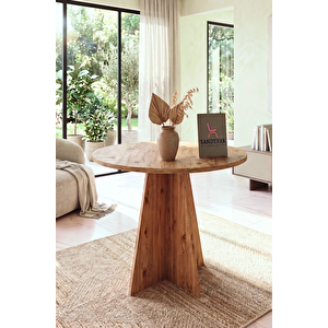 Vela Atlantik Çam Yuvarlak Mutfak & Yemek Masası - 70 Cm - (sadece Masa) Küçük Alanlar Için Özel Üretim Modern Tasarım