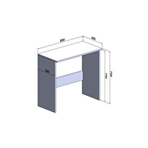 Çalışma Masası Kompakt Sade Ofis Ders Bilgisayar Laptop Masası Yatak Odası Çalışma Masası Beyaz 80 Cm