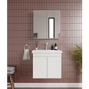 Alni̇tak 2'li̇ Banyo Dolabi Takimi-65'lik Hilton Lavabo