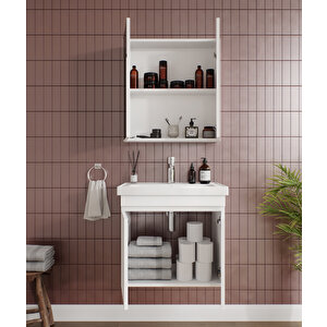 Alni̇tak 2'li̇ Banyo Dolabi Takimi-65'lik Hilton Lavabo