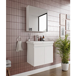 Alni̇tak 2'li̇ Banyo Dolabi Takimi-65'lik Hilton Lavabo