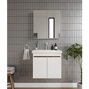 Alni̇lam 2'li̇ Banyo Dolabi Takimi-65'lik Hilton Lavabo