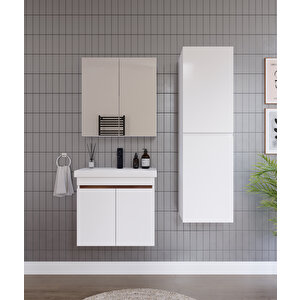 Alni̇lam 3'lü Banyo Dolabi Takimi-65'lik Hilton Lavabo