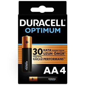 Duracell Optimum 1.5 Volt Alkalin Aa 4’lü İnce Kalem Pil Mx1500
