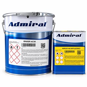 Admiral Ac30 Poliüretan Akrilik Boya 19.5 Kg Yarı Parlak Ral 9005 Siyah