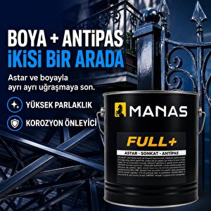 Manas Full+ Kendinden Astarlı Pas Önleyici Boya 15 Lt Boncuk Mavi Ral 5005