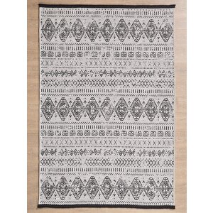 Bohem Tarz Dekoratif Pamuk Taban Şönil Kilim Gri Renk Halı 200x500 cm