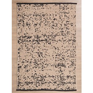 Bohem Tarz Geometrik Desenli Pamuk Taban Bej Renk Şönil Kilim 160x500 cm