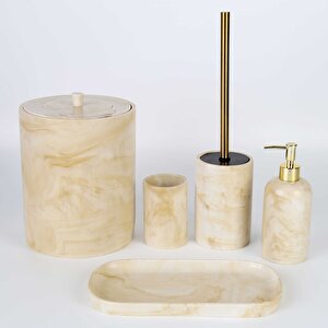Marble Banyo Seti Ekru