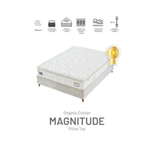 Magnitude Organic Cotton Pocket Yaylı Cashmere Tek Kişilik Pedli Yatak 90x200 cm