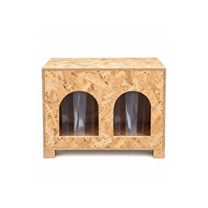 2 Bölmeli Yetişkin Kedi Evi, Kedi Barınağı, Sokak Hayvanları İçin Kedi Barınağı, Kedi Yuvası, Rüzgar ve Soğuğa Dayanıklı Ahşap 61x41x36 cm CAT50