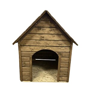 Pet Suya Soğuğa Dayanıklı Lüks Büyük Boy Ahşap Köpek Kulübesi 100x100x78 Cm Ceviz