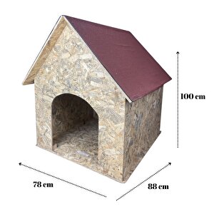 Köpek Kulübesi Büyük Boy Osb Xl Kırmızı Çatılı100x100x78 Cm Mld0dog07
