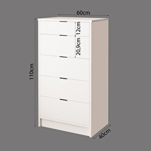 U3070 Geniş Dolaplı Tabureli İzabel Makyaj Masası Seti Beyaz - Aynalı, Raflı Ve 5 Çekmeceli