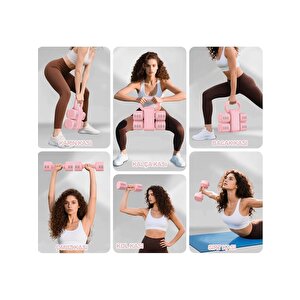 Relaxus Ayarlanabilir Pembe  Modüler Kettlebell Ve Dambıl Seti 5 Kg Ev Fitness Ve Güç Antrenman