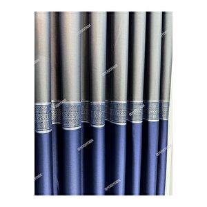 Pano Fon Elegans Seri Versace Desen Lacivert Gümüş Gri 90x250 cm